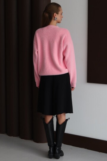 Bisiklet Yaka Geniş Kollu Yumoş Kazak