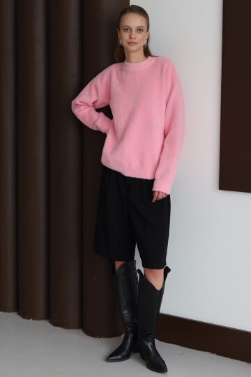 Bisiklet Yaka Geniş Kollu Yumoş Kazak