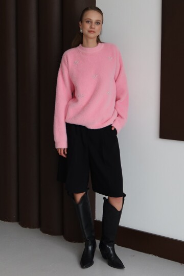 Bisiklet Yaka Geniş Kollu Yumoş Kazak