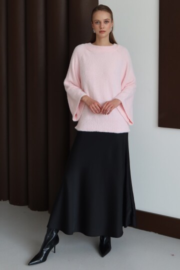 Bisiklet Yaka Geniş Kollu Yumoş Kazak