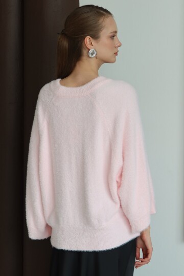 Bisiklet Yaka Geniş Kollu Yumoş Kazak