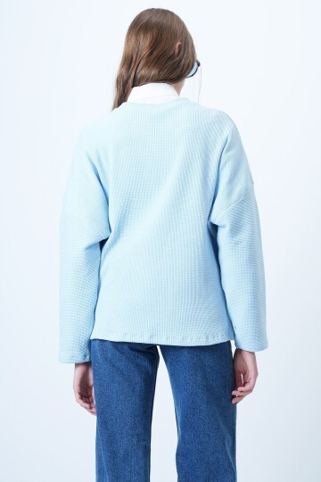 Bisiklet Yaka Yarasa Kol Geniş Kesim Basic Bluz