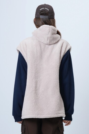 Çift Cepli Fermuar Kapamalı Peluş Yelek