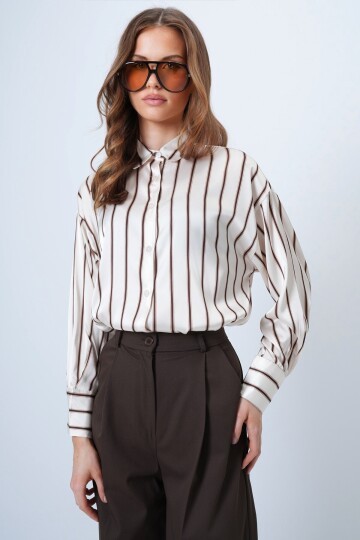 Çizgili Saten Gömlek
