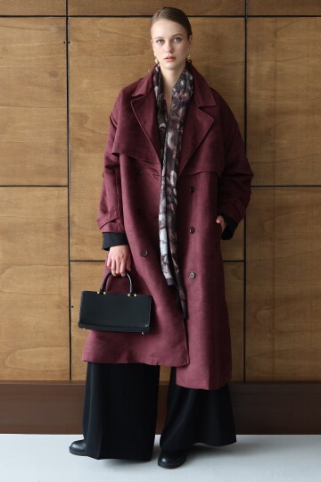 Düğme Kapamalı Kuşaklı Trençkot