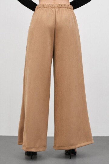 Düğmeli Pileli Palazzo Pantolon