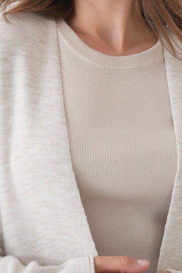 Geniş Kol Çift Cepli Uzun Triko Hırka