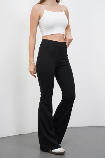 İspanyol Paça Beli Lastikli Scuba Pantolon