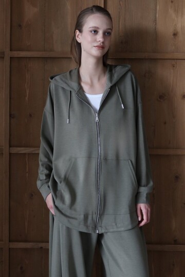 Yüksek Bel Çift Cepli Palazzo Dokuma Pantolon