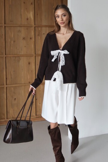 Kurdale Bağlamalı V Yaka Triko Bluz