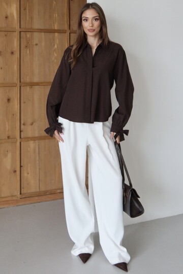 Kurdale Detaylı Oversize Gömlek