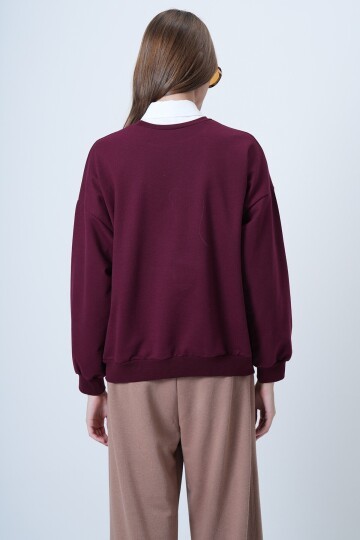 Önü Baskılı Oversize Pamuklu Sweatshırt