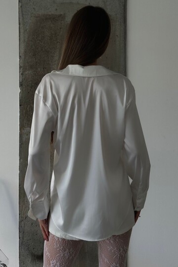 Oversize Basic Saten Gömlek