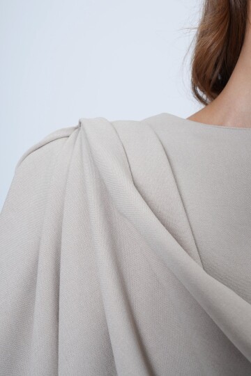 Şal Detaylı Geniş Manşet Bluz Çift Cepli Pantolon Takım