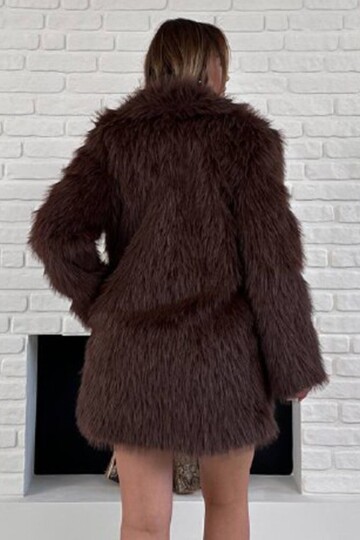 Uzun Tüylü Yumuşak Dokulu Şık Peluş Kaban