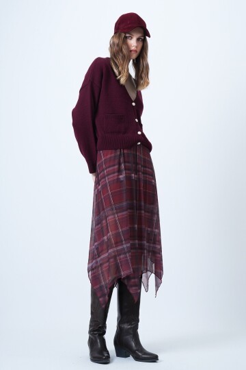 V Yaka Çift Cepli Triko Hırka