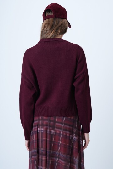 V Yaka Çift Cepli Triko Hırka