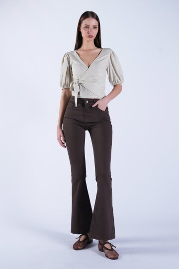 5 Cepli Full Likra İspanyol Paça Jean