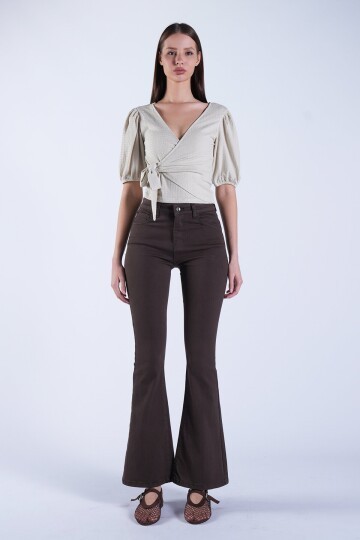 5 Cepli Full Likra İspanyol Paça Jean