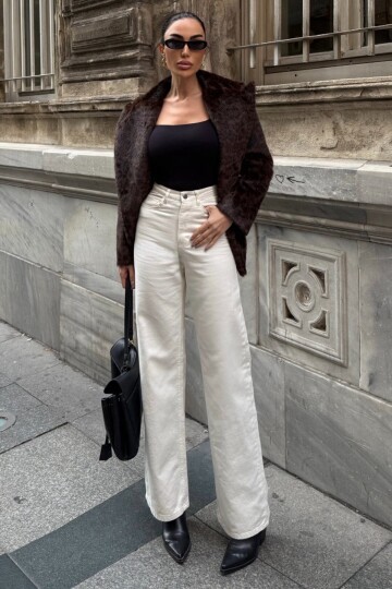 5 Cepli Yüksek Bel Palazzo Jean