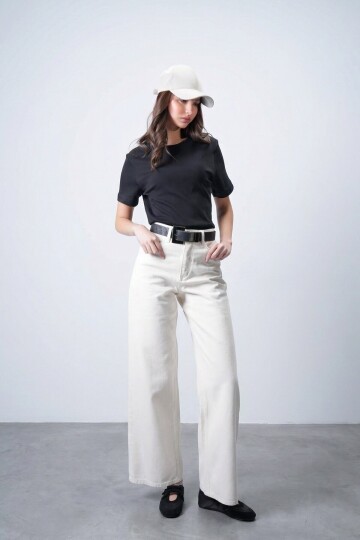 5 Cepli Yüksek Bel Palazzo Jean