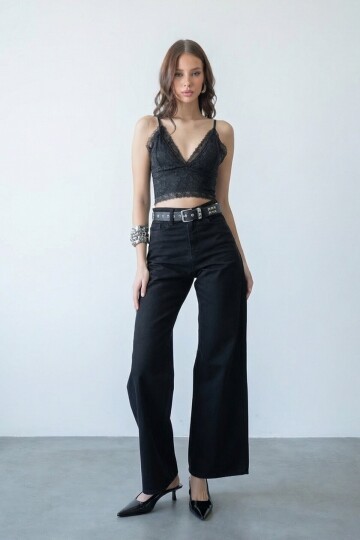 5 Cepli Yüksek Bel Palazzo Jean