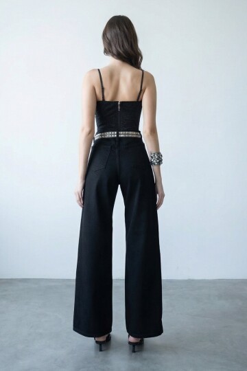 5 Cepli Yüksek Bel Palazzo Jean