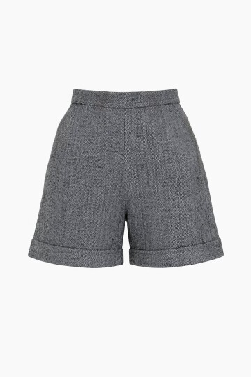 Antrasit Duble Paça Çift Cepli Kışlık Kaşe Şort