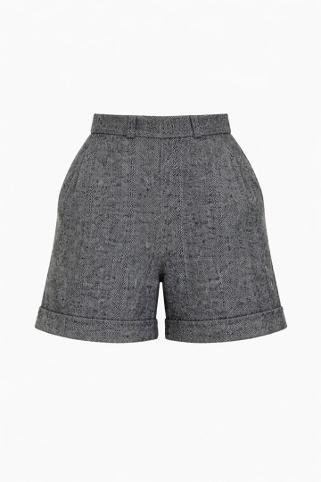 Antrasit Duble Paça Çift Cepli Kışlık Kaşe Şort