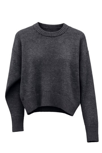 Antrasit Oversize Kısa Kazak