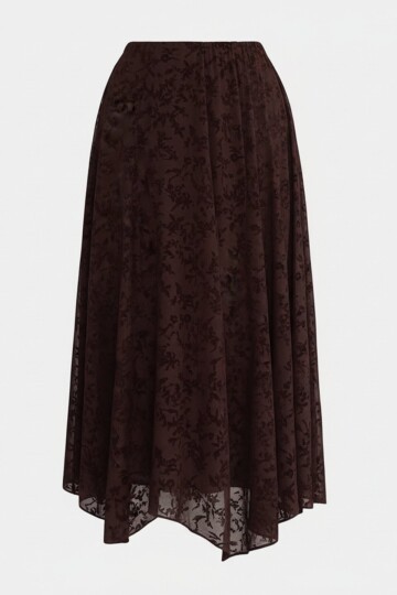 Asimetrik Kesim İçi Astarlı Tül Etek