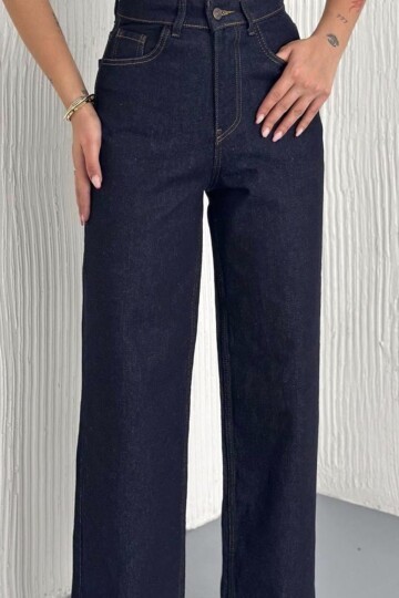 Bağlamalı Gömlek ve 5 Cepli Palazzo Pantolon Denim Takım