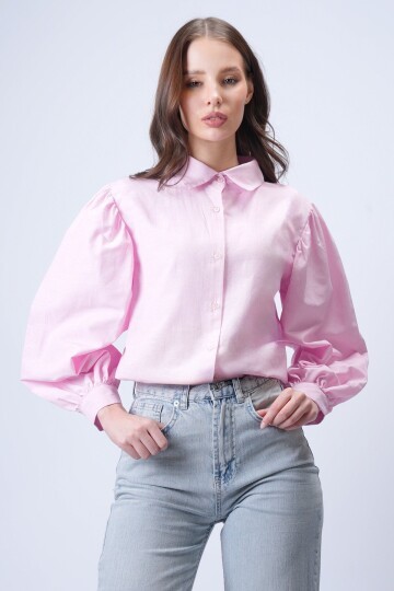 Pembe Balon Kol Gömlek