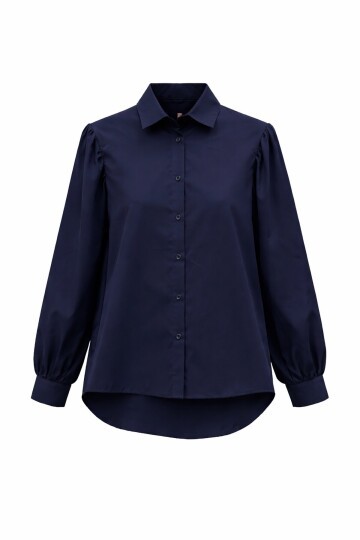 Lacivert Balon Kol Gömlek