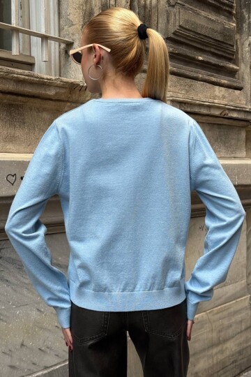 Bisiklet Yaka Düğmeli Triko Hırka