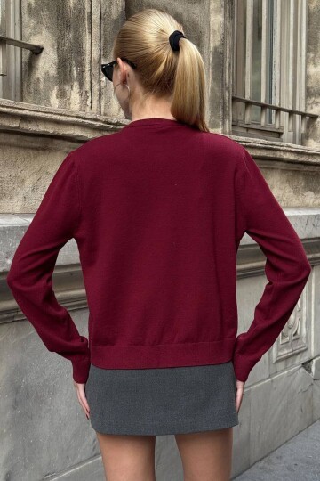 Bisiklet Yaka Düğmeli Triko Hırka