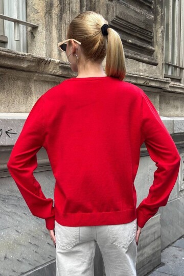 Bisiklet Yaka Düğmeli Triko Hırka