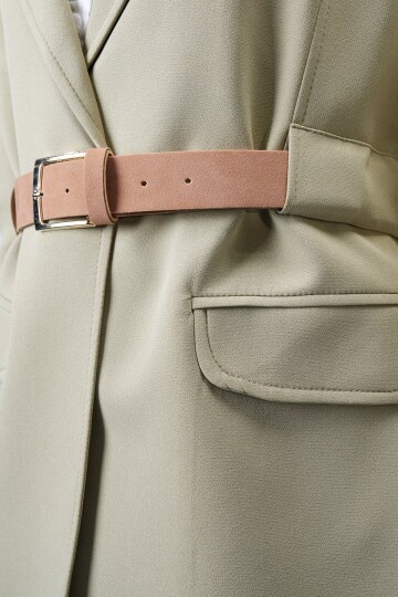 Çağla Yeşili Blazer Ceket Palazzo Takım