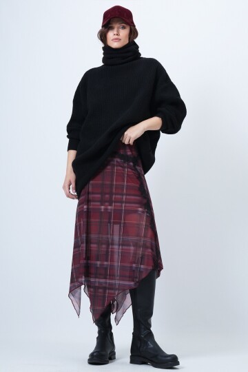 Boğazlı Fitilli Triko Kazak