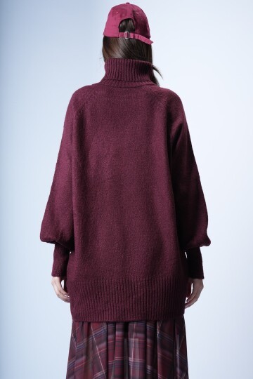 Bordo Oversize Triko Kazak