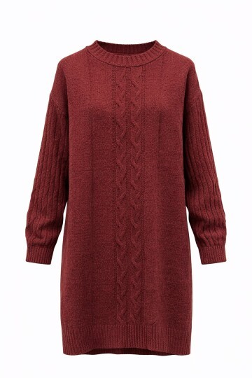 Bordo Bisiklet Yaka Triko Kazak