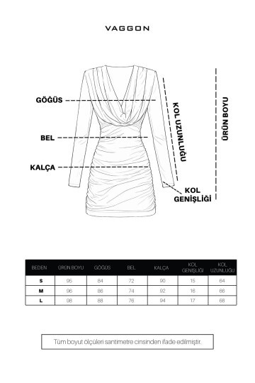 Büzgülü V Yaka Elbise