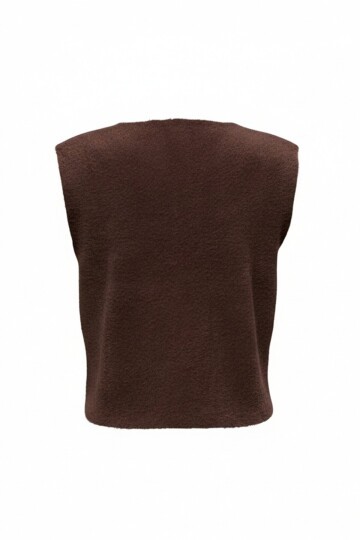 Çift Cepli Gold Düğmeli Yumoş Yelek