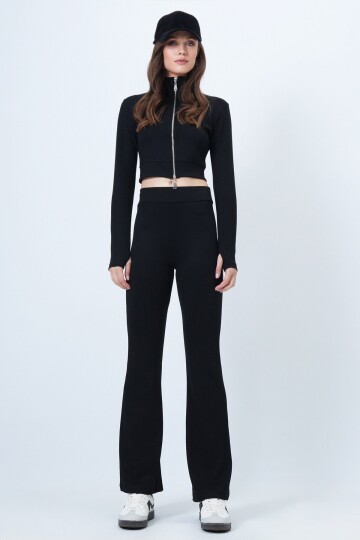 Çift Fermuarlı Ceket İspanyol Paça Takım