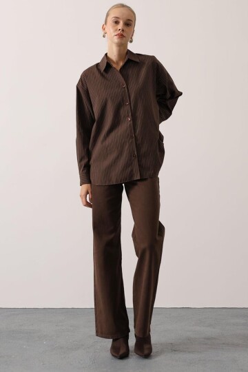 Çizgili Oversize Gömlek