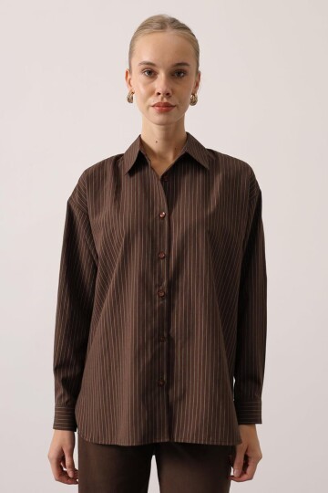 Çizgili Oversize Gömlek