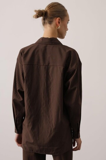 Çizgili Oversize Gömlek