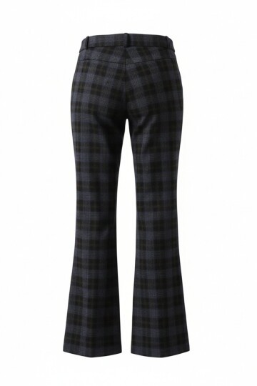 Kemerli Ekoseli İspanyol Paça Pantolon