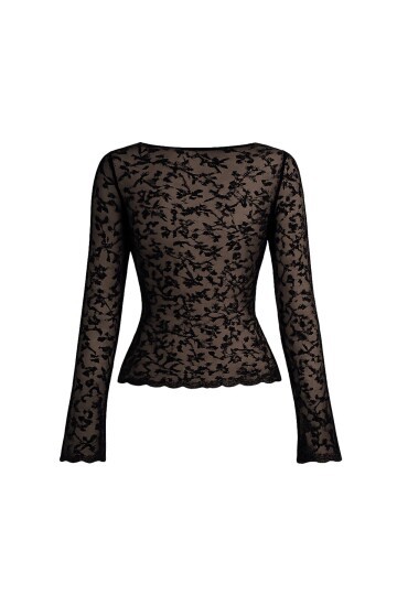 Desenli Transparan Bluz
