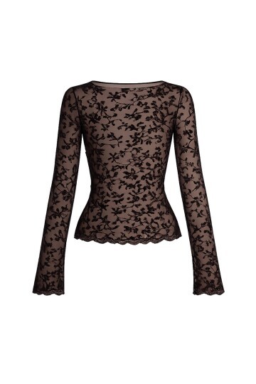 Desenli Transparan Bluz